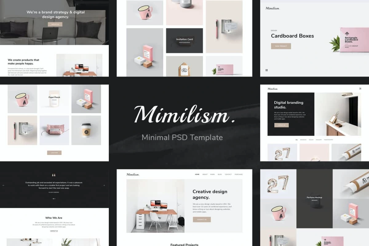 Mimilism-干净和最小作品PSD模板